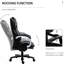 Fauteuil de bureau en noir pour grand et grand, avec hauteur réglable, siège pivotant à haut dossier pivotant et coutures en losange, noir, 360 °