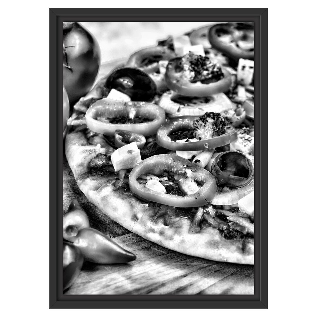 Gerahmtes Wandbild Pizza aus Italien