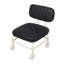 Tabouret avec dossier, tabouret avec roulettes, noir