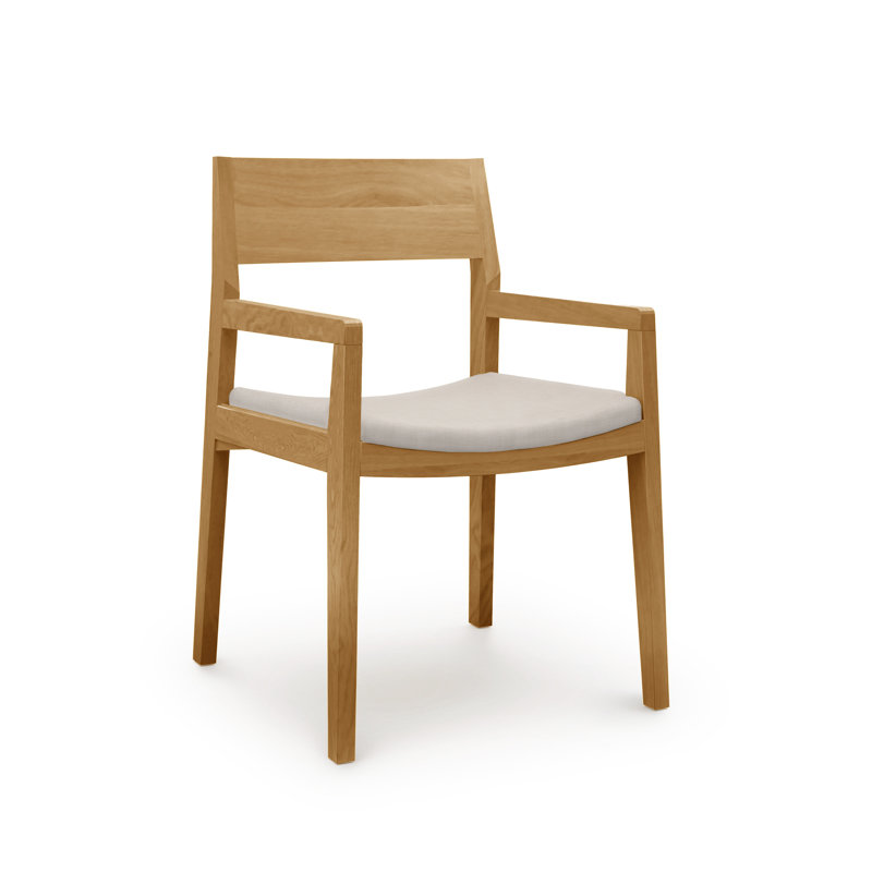 Iso Microsuede Arm Chair, Natural Oak, Microsuede Ebony