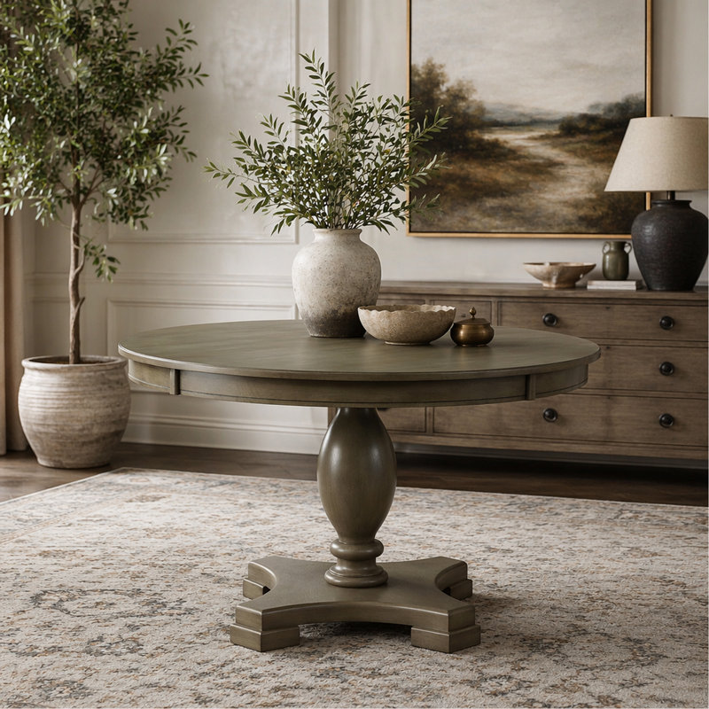 Gray Oak Finish Dining Table