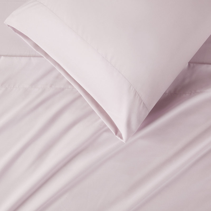 Blush Twin XL Solid Microfiber Sheet Set