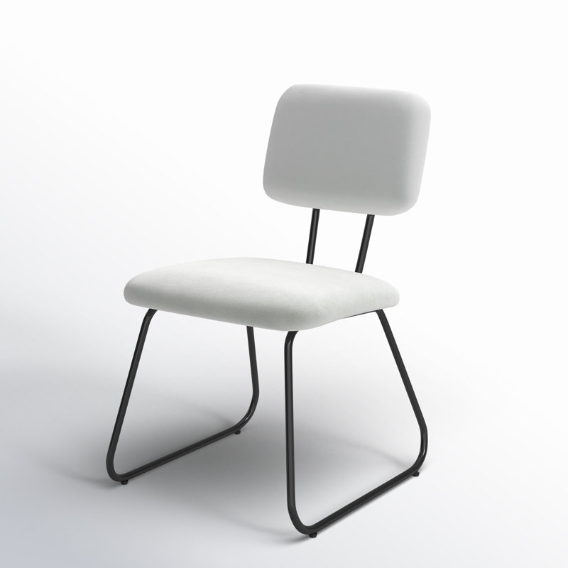 Fendley Velvet Side Chair, Gray Velvet