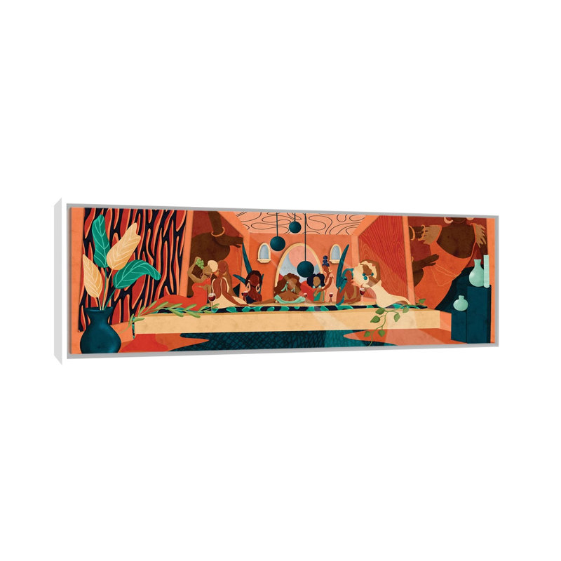 «Last Supper» - Impression panoramique, H 20 po x l 60 po x P 1,5 po, Toile encadrée, Blanc