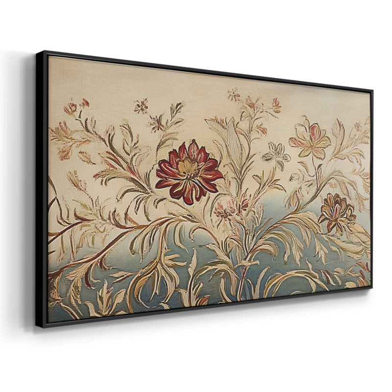 Botanical Series-CECIV- Toile tendue avec châssis tendue, prête à être accrochée, Noir, H 21 po x l 41 po