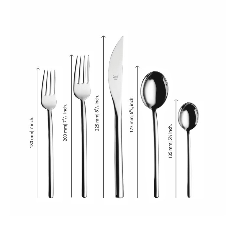5 - Piece Stainless Steel Flatware Set - Service for 1, Silver