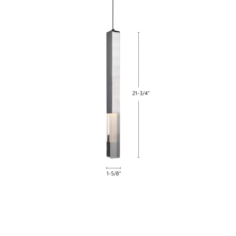 Martelo LED Pendant, 21.375" H x 4.75" W x 4.75" D
