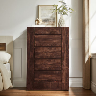 Commode 5 tiroirs, commode moderne sans poignée