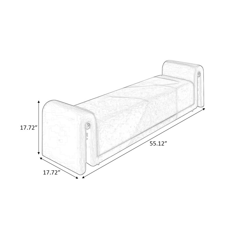 Banc rembourré noir, H 29,53 po x l 55,12 po x P 29,53 po, Noir