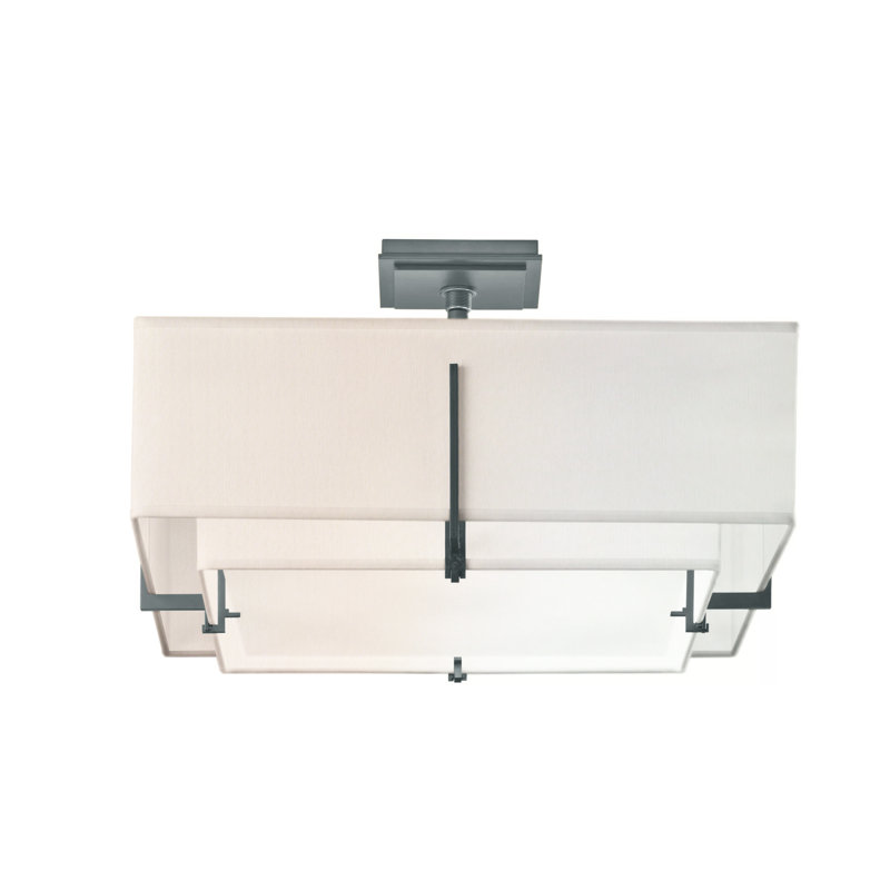 Exos 4 - Light 20.6" Semi Flush Mount, Natural Anna, Vintage Platinum