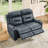 Olathe Genuine Leather Dual Motor Power Reclining Lay Flat Living Room Set With Power Headrest-667201572