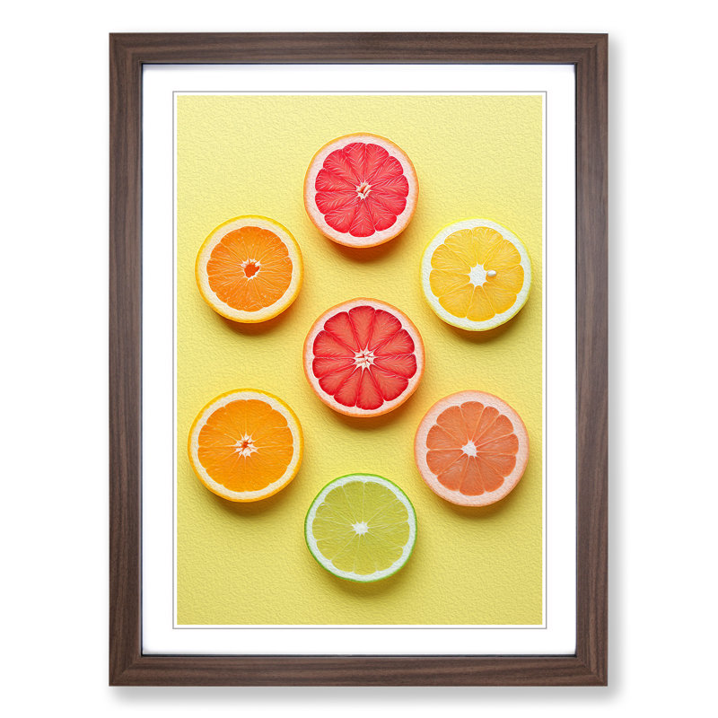 Single Picture Frame Print on Wood, Walnut Framed, 34cm H x 25cm W
