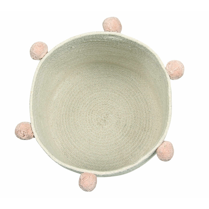Bubbly Fabric Decorative Basket, Natural/Nude