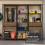  Étagère de rangement pour garage avec 4 tiroirs, tablettes ouvertes et armoire de rangement modulaire multi-usage L 78 po pour outils - noir / brun-1499985918