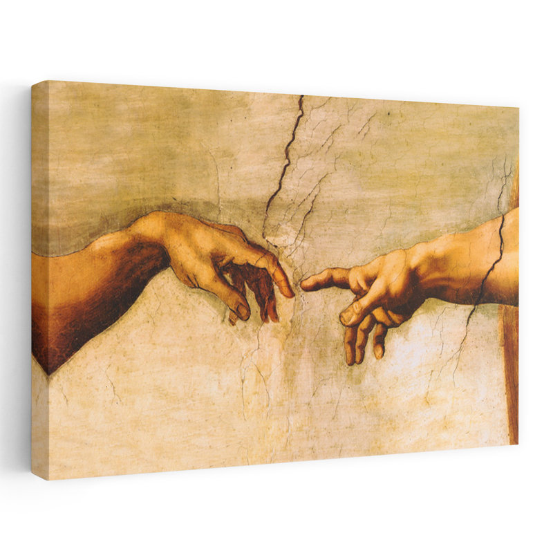 La création d'Adam, impression d'art classique classique rétro C1510, H 40 po x l 60 po