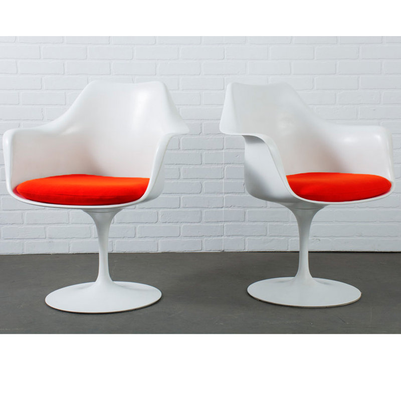 17.5'' H Fabric Upholstered Armchair, Red