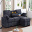 Canapé-lit modulaire réversible en chenille gris anthracite l 91 po Mackenzie
