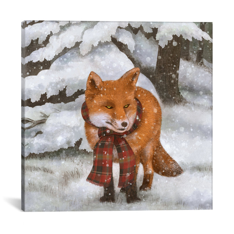 « winter fox », impression sur toile tendue, H 40 po x l 26 po x P 1,5 po