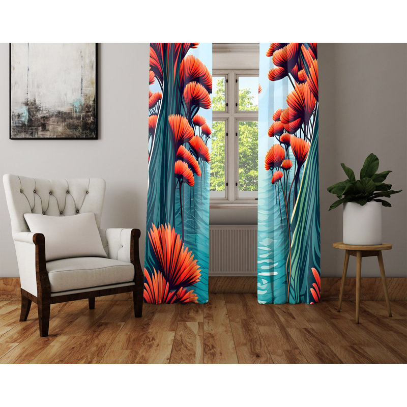 Devatt Semi Sheer Curtain Pair, 20" W x 82" L