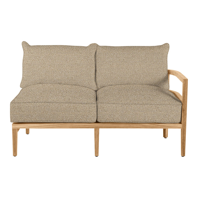 Canapé modulaire en teck Santa Barbara, Teck naturel, Welt + bourre standard, Indigo Intermix