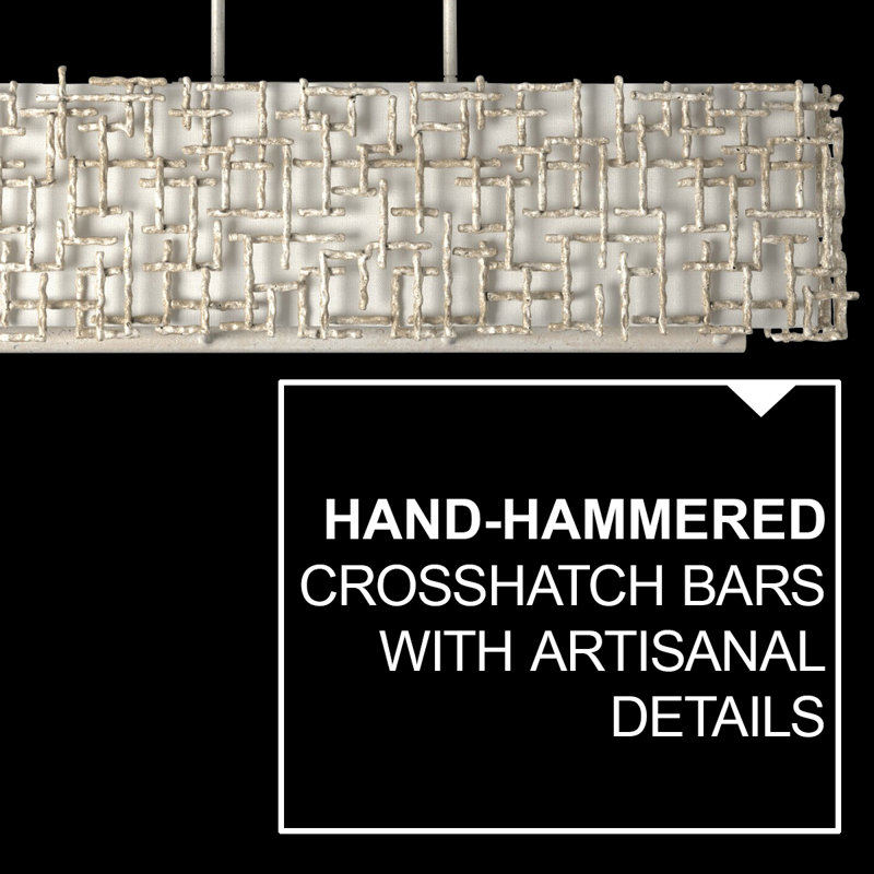 Farrah 10 - Light Unique Rectangle Chandelier, Silver Leaf