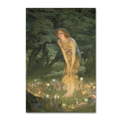 Art mural sur toile tendue - "Midsummer Eve" d'Edward Robert Hughes pour décoration de salon, de chambre à coucher ou de bureau - 12 x 19