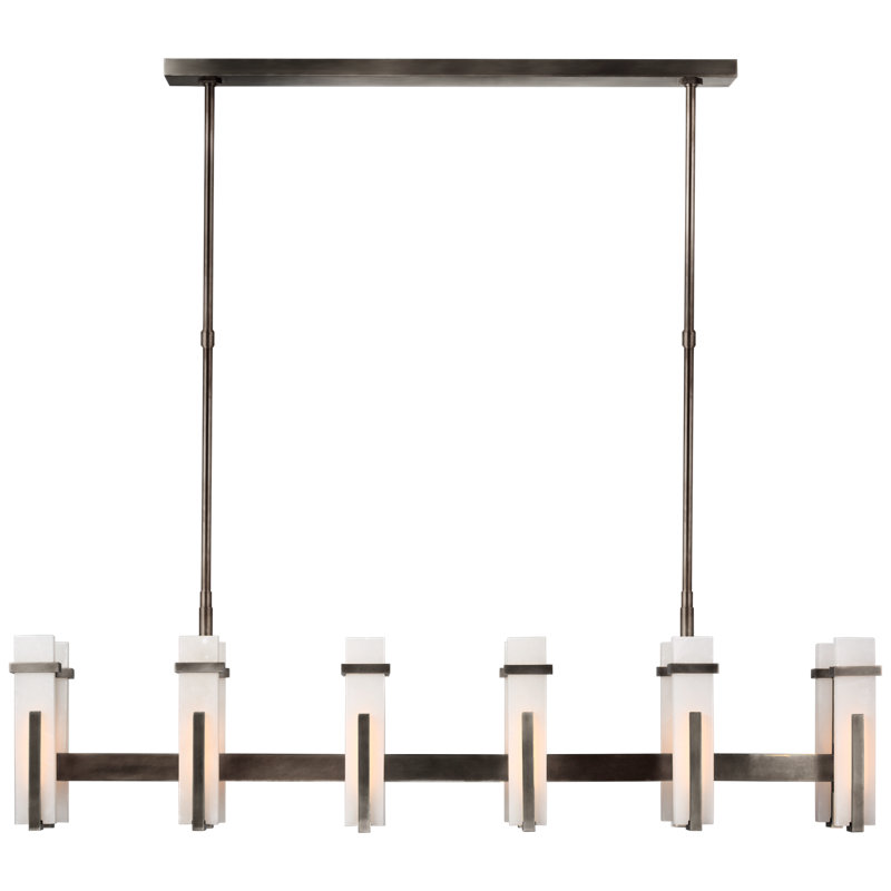 Ian K. Fowler Malik Large Linear Chandelier, Bronze, White