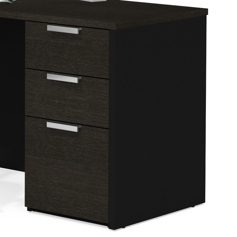 Bureau de direction en L réversible Kadian, Noir