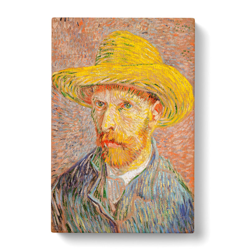 Self-Portrait With A Straw Hat by Vincent Van Gogh - Wrapped Canvas, 76cm H x 50cm W x 3cm D