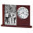 Portrait Caddy II Modern & Contemporary Roman Numeral Rosewood Wood Quartz Movement / Crystal Tabletop Clock with Alarm in Rosewood/Gray