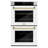 ZLINE 30 in. Autograph Double Wall Oven w/ Air Fry and White Doors and Accent Handles-101453977