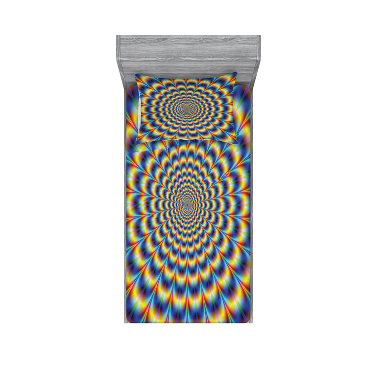 Ensemble de draps Hallucinatoire Hippie, Taie d'oreiller pour lit simple