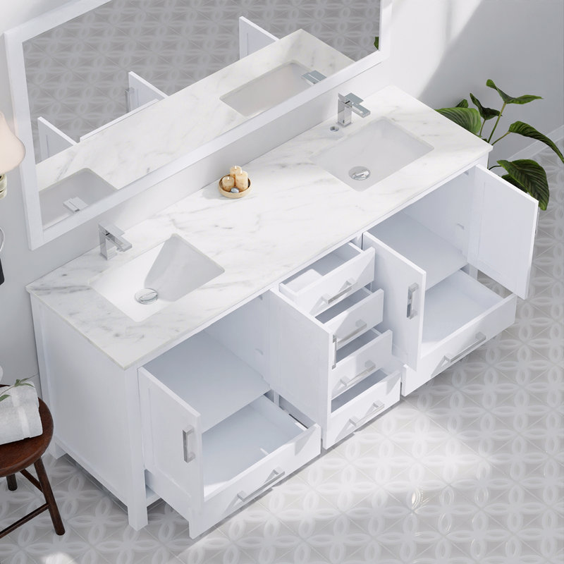 Meuble-lavabo 72 po X P 22 po D, Blanc