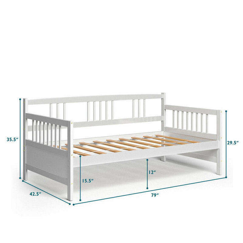 Lutetia Solid Wood Daybed, White