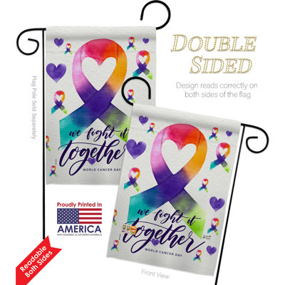 Ensemble de drapeaux en polyester 1 face 5 pi x 1 pi 8 po World Cancer