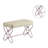 Tufted Bench With Butterfly Design And Faux Leather Upholstery, Versatile And Stylish Seating Option.