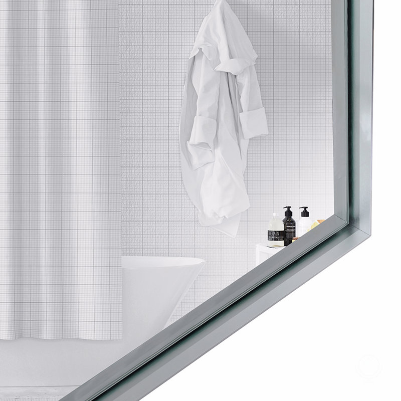 Miroir de salle de bain rectangulaire biseauté mural, miroir de salle de bain mural