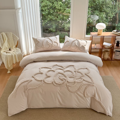 Ensemble de housse de couette avec fermeture à glissière et attaches Boho