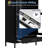 73” Arched Metal Storage Cabinet with Glass Doors, Adjustable Shelves & Drawer, Freestanding Modern Pantry or Bookshelf, Black