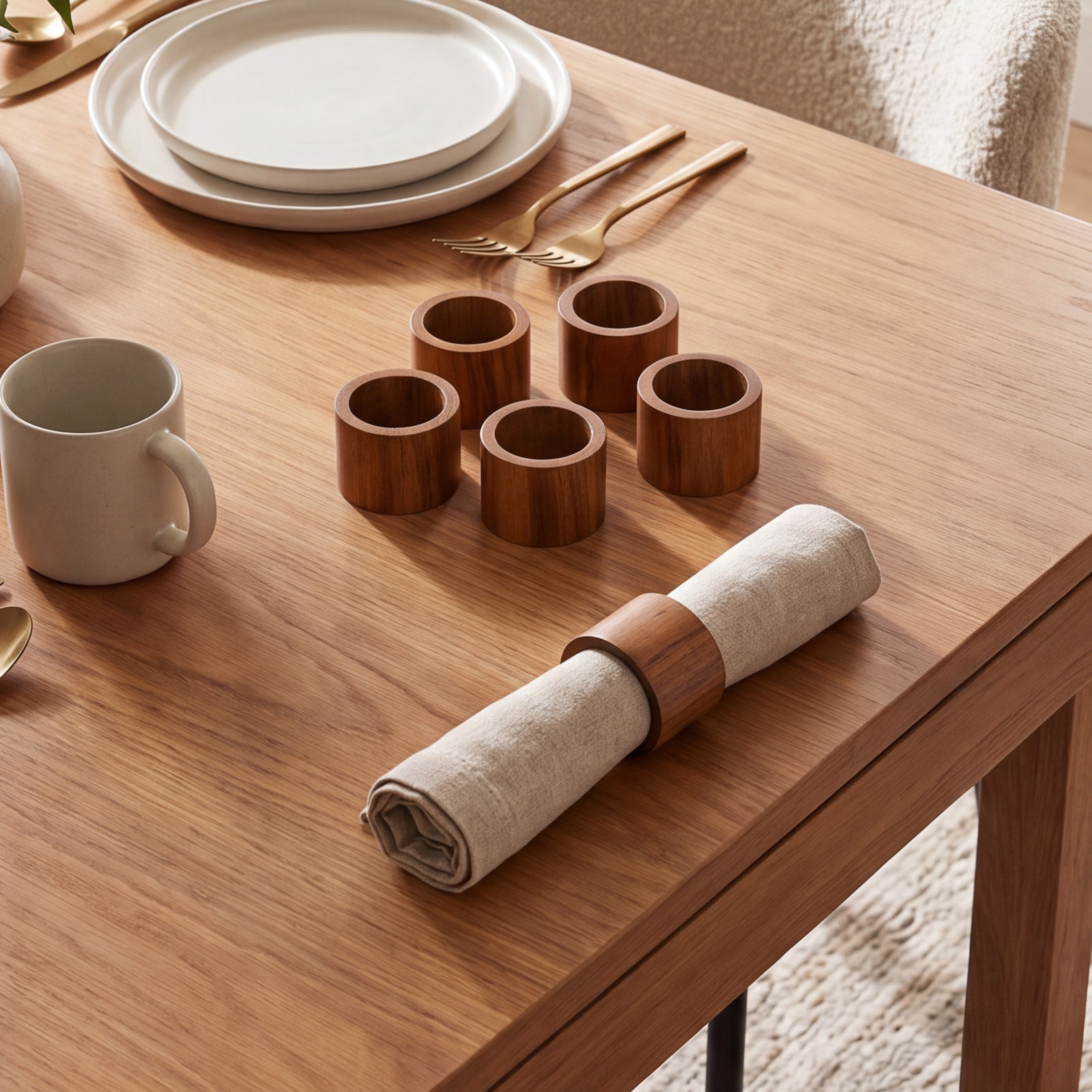 Wood Napkin Ring, Honey