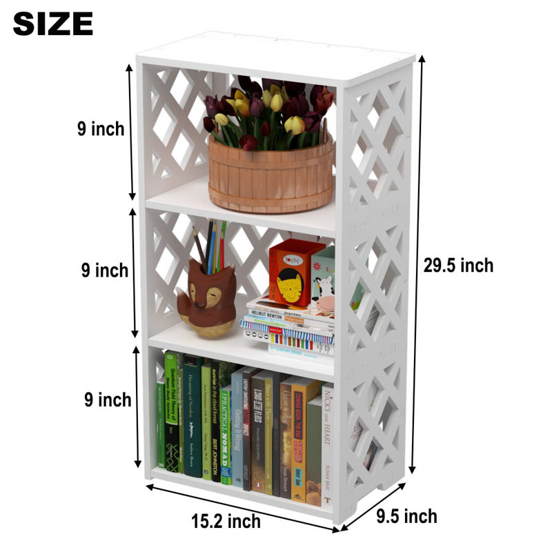 Four-Shelf Compact Bookcase With Open Shelves, Ideal Small Bookcase For Small Spaces - White