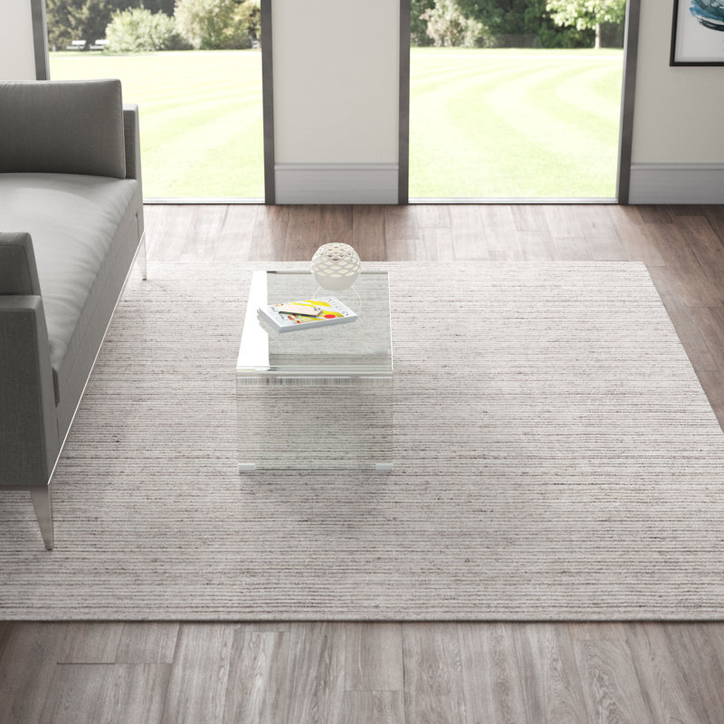 Adhurim Hand Woven Striped Area Rug, Rectangle 4' x 6'