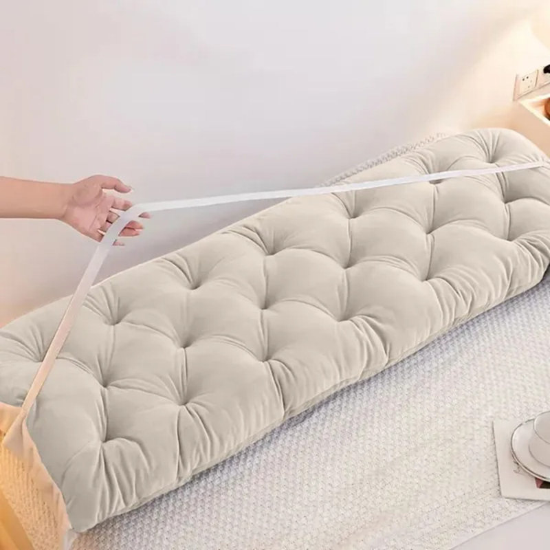 Oreiller de tête de lit rembourré en coton naturel, longueur 1,5 mètre, mezzanine réglable, hypoallergénique et respirant, support mi-ferme pour le lit