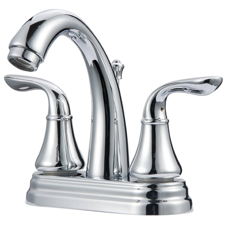Kree Arc Double Handle Centerset Lavatory Bathroom Sink Faucet with Drain Assembly  - Chrome Polished, Chrome Polished