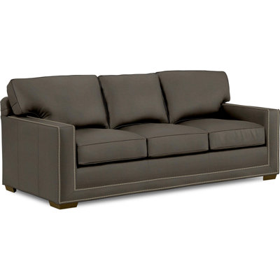 Mikyng 90'' Genuine Leather Tuxedo Arms CAL117 Compliant Sofa -  Hokku Designs, A81288204EA04DFAB10CCD164DF127AC