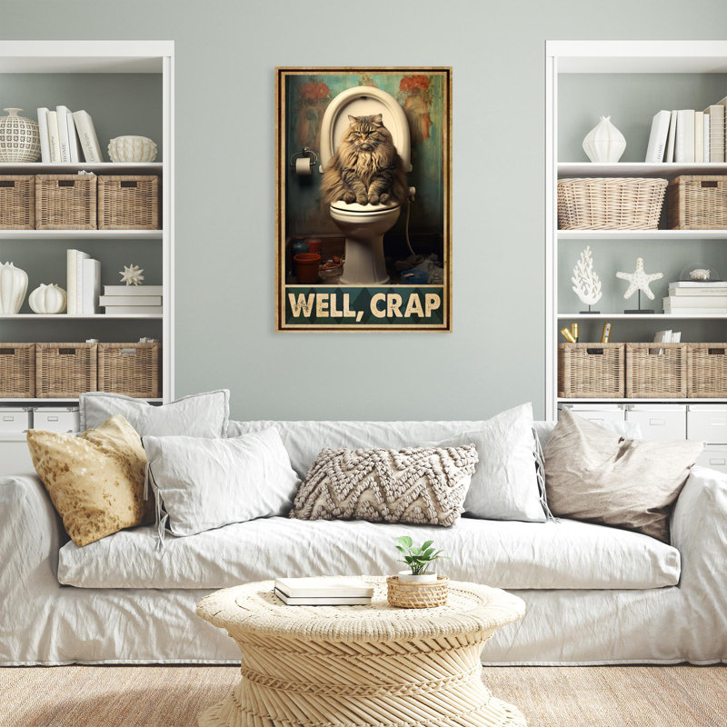 «Cat In Toil Well Crap 1», impression sur toile, H 36 po x l 24 po x P 1,25 po