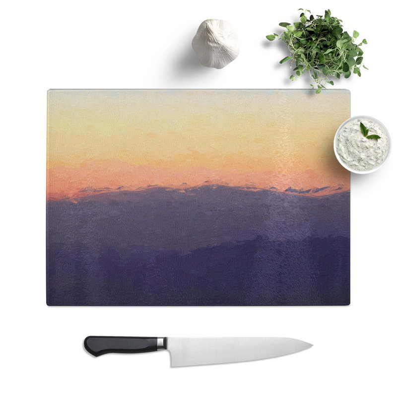 Glass Mountain Sunset in Abstract Chopping Board, 39 cm W x 28.5 cm L