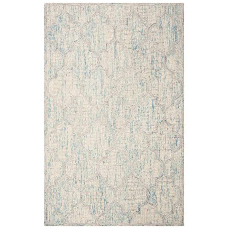 Swanner Hand Tufted Wool Geometric Rug, Rectangle 8' x 10'