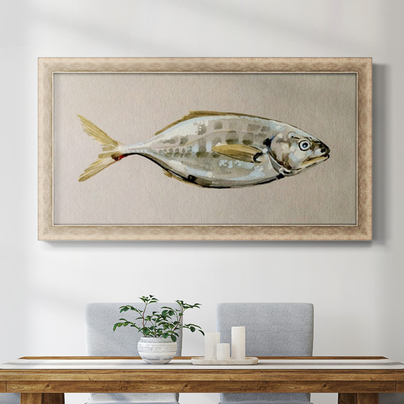 «Fresh Fish Study I», toile encadrée de qualité supérieure - prête à être accrochée, H 21 po x l 37 po x P 1,25 po