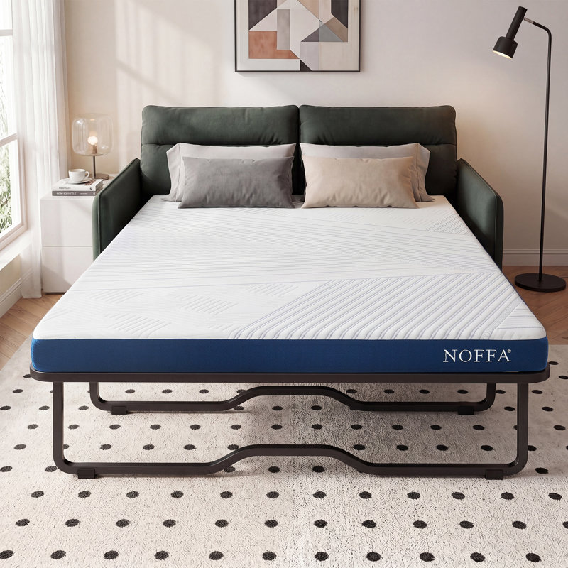 4 Inch Full Size Memory Foam Mattress Topper For Sofa Bed, sleeper sofa bad replacement with Removable Zippered Cover Compressed Packing(Sofa NOT included)